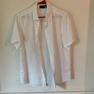ASOS Design Men’s Size Medium Short Sleeve Button Down Linen/Cotton Shirt